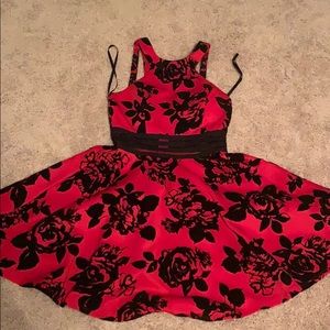 Red dress. Great for parties and dances